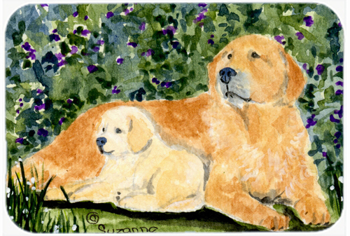 Golden Retriever Glass Cutting Board- Large