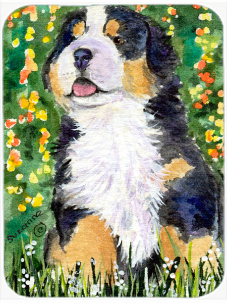 Bernese Mountain Dog Glass Cutting Board- - Large