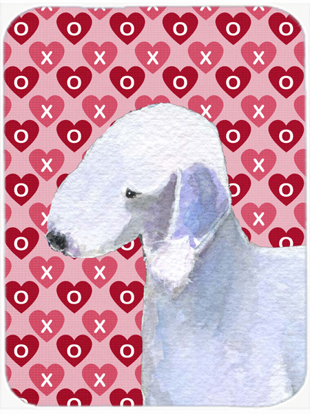 Bedlington Terrier Hearts Love & Valentines Day Glass Cutting Board- Large