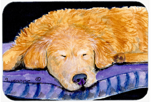 Golden Retriever Glass Cutting Board- Large