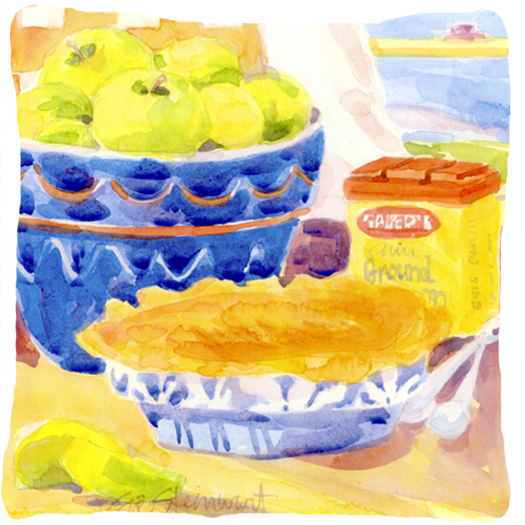 Green Apples For An Apple Pie Decorative Indoor & Outdoor Fabric Pillow