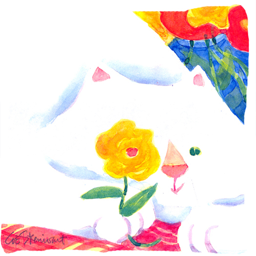 Big White Cat Decorative Indoor & Outdoor Fabric Pillow
