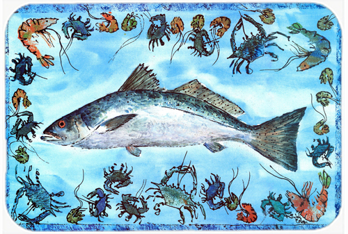 Picture of Carolines Treasures 8086LCB 15 x 12 in. Fish Speckled Trout Glass Cutting Board - Large