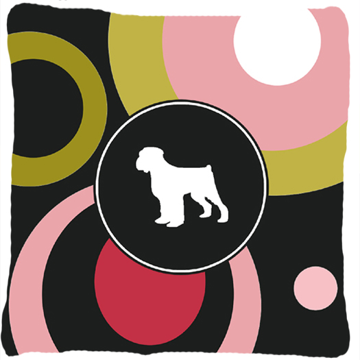 Black Russian Terrier Decorative Fabric Pillow - 14 x 14 in.