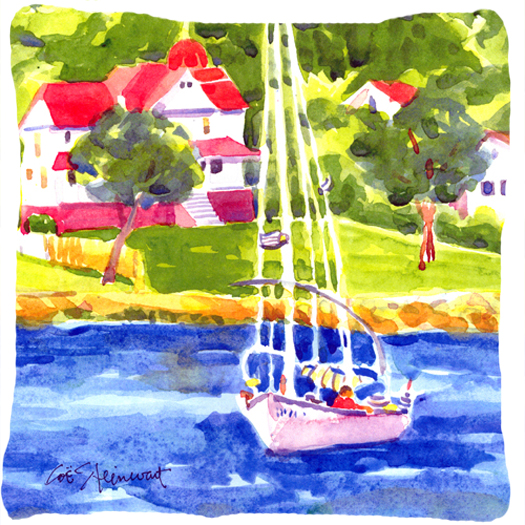 14 x 14 in. Sailboat on the Lake Decorative Fabric Pillow