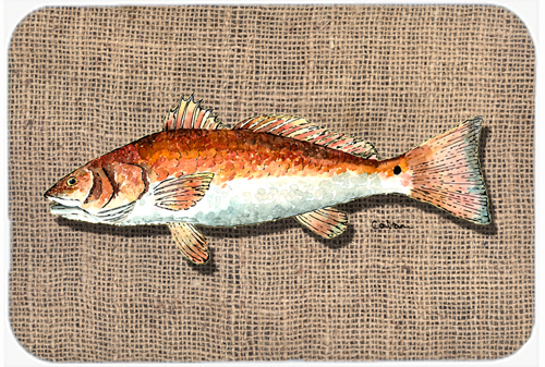 Picture of Carolines Treasures 8736LCB 15 x 12 in. Fish Red Fish Glass Cutting Board - Large