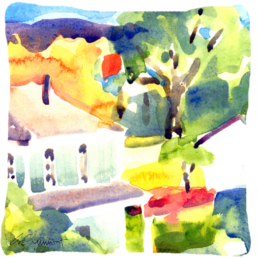 14 x 14 in. Houses Decorative Fabric Pillow