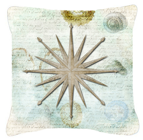 Shells Navagation Star Fabric Decorative Pillow 14 x 14 in.