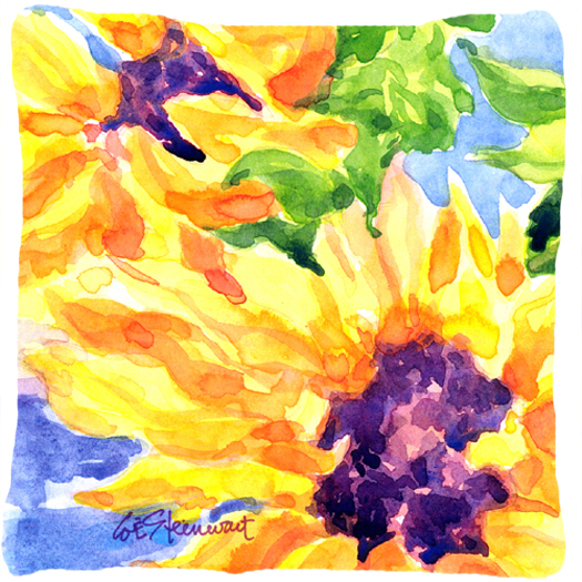 14 x 14 in. Flower - Sunflower Decorative Fabric Pillow