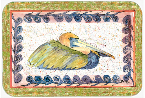 Picture of Carolines Treasures 8053LCB 15 x 12 in. Pelican Glass Cutting Board - Large