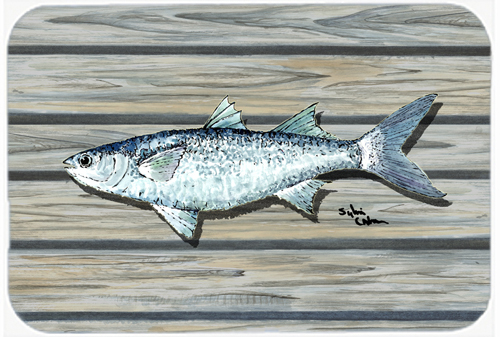 Picture of Carolines Treasures 8490LCB 15 x 12 in. Fish Mullet Glass Cutting Board - Large