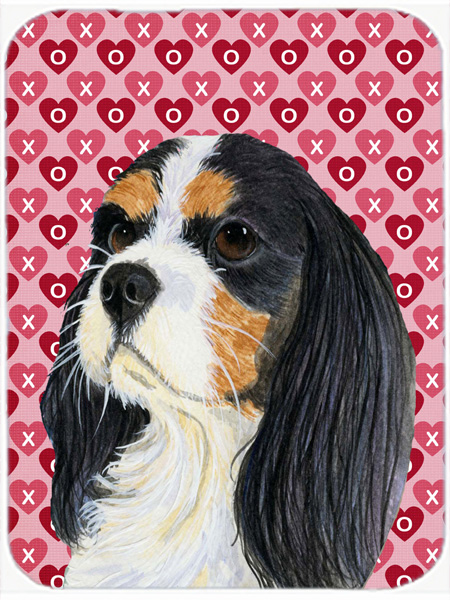 Cavalier Spaniel Hearts Love and Valentines Day Glass Cutting Board - Large