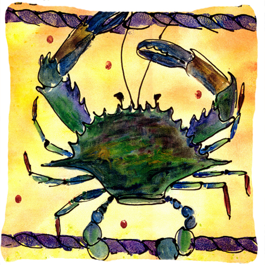 14 x 14 in. Crab Decorative Fabric Pillow