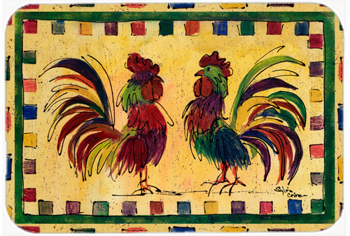 Picture of Carolines Treasures 8062LCB 15 x 12 in. Rooster Glass Cutting Board - Large