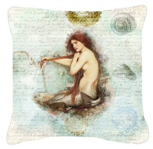Mermaids and Mermen Fabric Decorative Pillow - 14 x 14 in.
