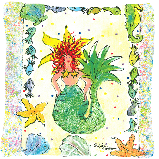14 x 14 in. Mermaid Decorative Fabric Pillow