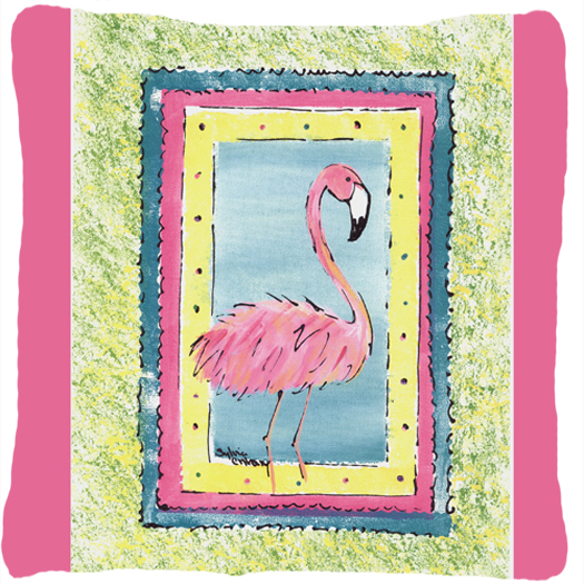 14 x 14 in. Bird - Flamingo Decorative Fabric Pillow