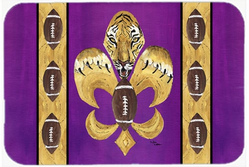 Picture of Carolines Treasures 8205LCB 15 x 12 in. Tiger Football Fleur De Lis Glass Cutting Board - Large