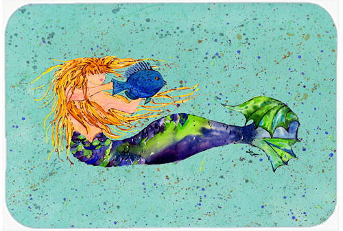 Picture of Carolines Treasures 8336LCB 15 x 12 in. Mermaid Glass Cutting Board - Large