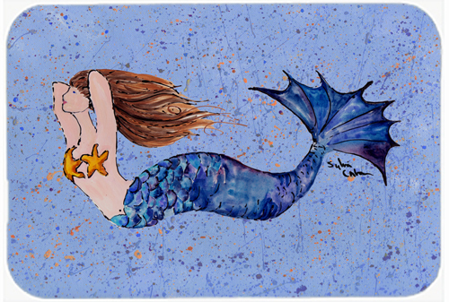 Picture of Carolines Treasures 8337LCB 15 x 12 in. Mermaid Glass Cutting Board - Large