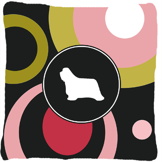 Bearded Collie Decorative Fabric Pillow - 14 x 14 in.
