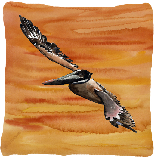 Bird - Pelican Decorative Fabric Pillow 14 x 14 in.