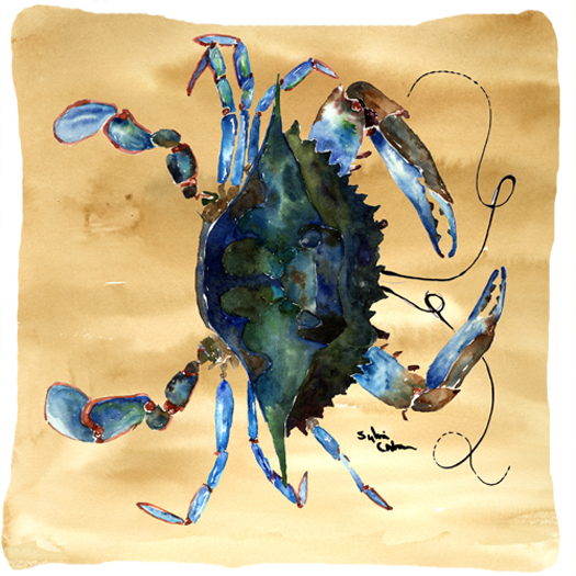 14 x 14 in. Crab Decorative Fabric Pillow