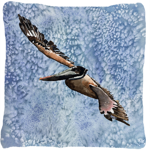 Bird - Pelican Decorative Fabric Pillow 14 x 14 in.