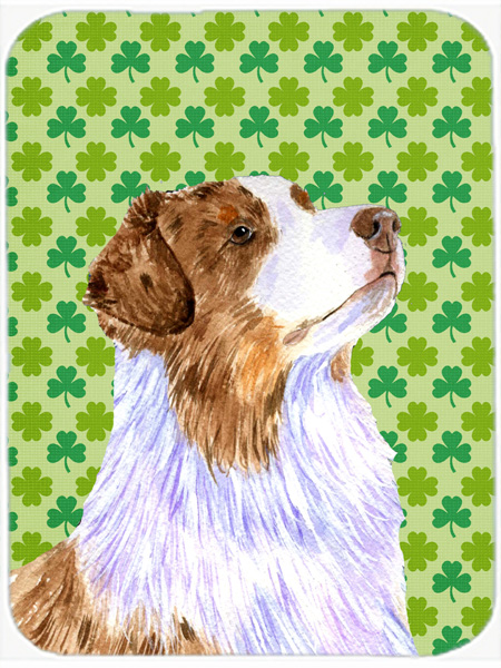Australian Shepherd St. Patricks Day Shamrock Glass Cutting Board - Large