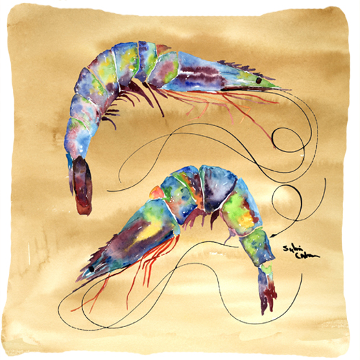 Shrimp Decorative Fabric Pillow