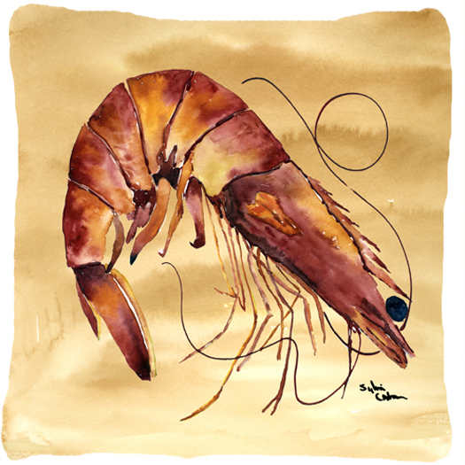Shrimp Decorative Fabric Pillow