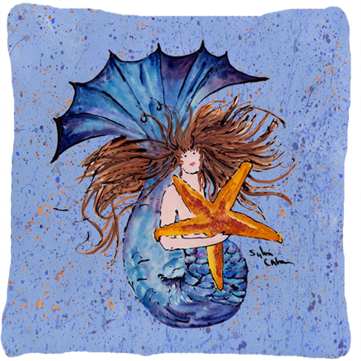 14 x 14 in. Mermaid Decorative Fabric Pillow
