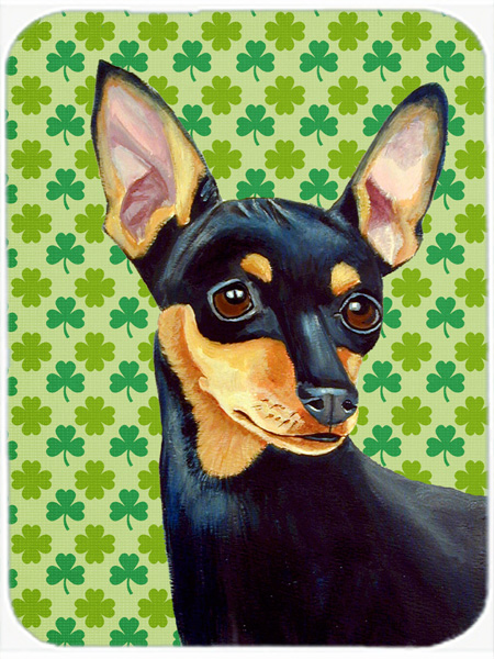 Min Pin St. Patricks Day Shamrock Portrait Glass Cutting Board - Large