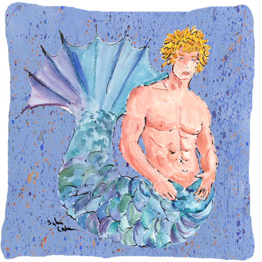 Merman Decorative Fabric Pillow 14 x 14 in.