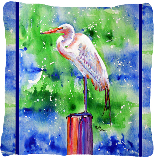 Bird - Egret Decorative Fabric Pillow