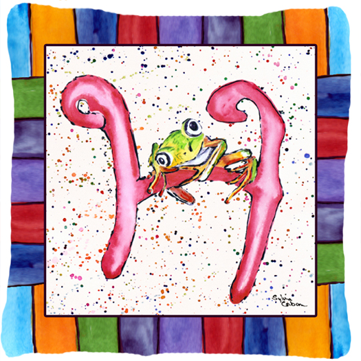 Beach and Seafood Decorative Fabric Pillow 14 x 14 in.