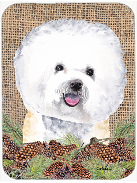 Bichon Frise Glass Cutting Board - Large