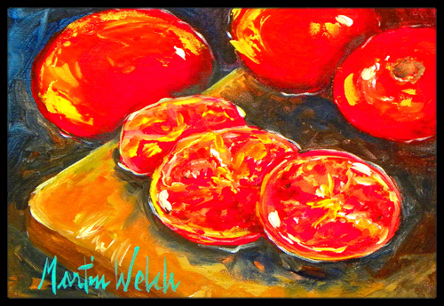 Vegetables - Tomatoes Slice It Up Indoor Or Outdoor Doormat