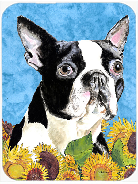 15 x 12 in. Boston Terrier Glass Cutting Board - Large