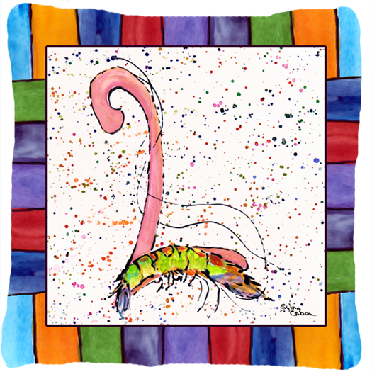 Beach and Seafood Decorative Fabric Pillow 14 x 14 in.