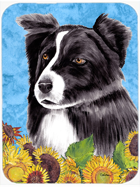 15 x 12 in. Border Collie Glass Cutting Board - Large