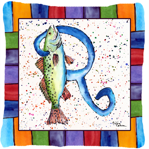 Beach and Seafood Decorative Fabric Pillow 14 x 14 in.