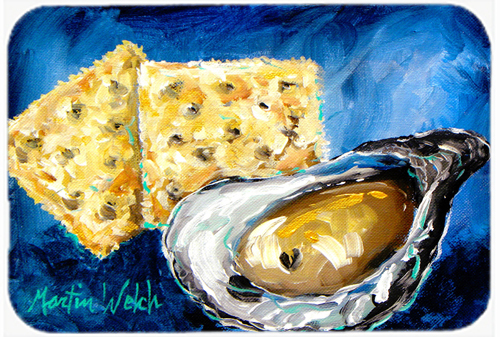Oysters Two Crackers Glass Cutting Board - Large