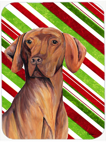 Vizsla Candy Cane Holiday Christmas Glass Cutting Board - Large