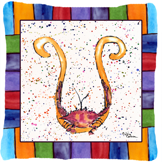 Beach and Seafood Decorative Fabric Pillow 14 x 14 in.