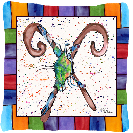 Beach and Seafood Decorative Fabric Pillow 14 x 14 in.