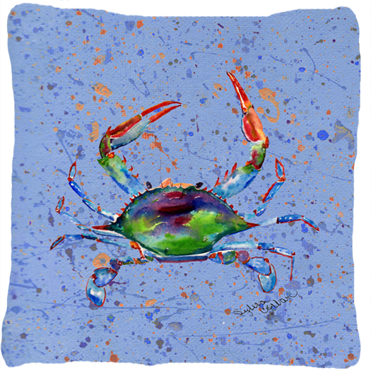 Crab Decorative Fabric Pillow 14 x 14 in.