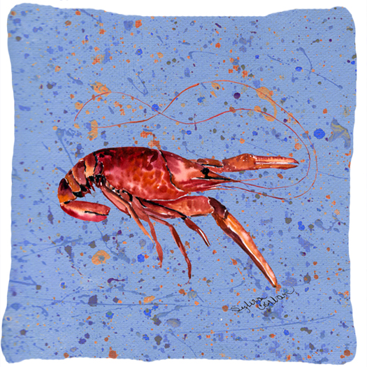 Crawfish Decorative Fabric Pillow - 14 x 14 in.