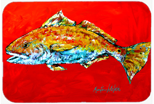 15 x 12 in. Fish - Red Fish Red Head Glass Cutting Board - Large
