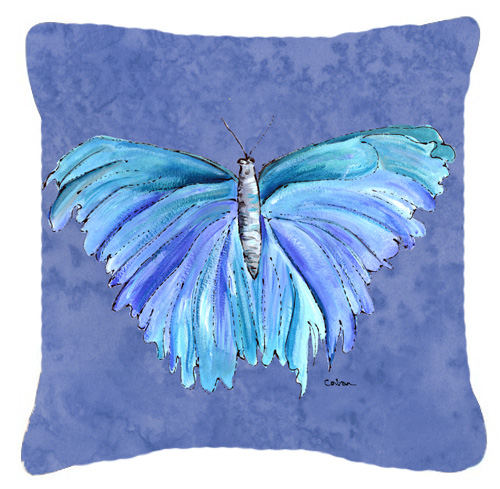 Butterfly On Slate Blue Indoor & Outdoor Fabric Decorative Pillow